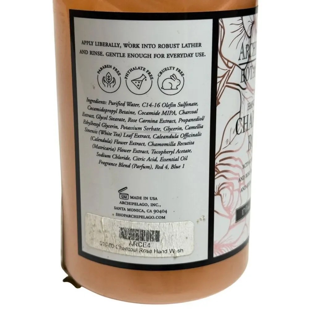 Hand Wash - Charcoal Rose by Archipelago Botanicals for Unisex - 17 oz Hand Wash